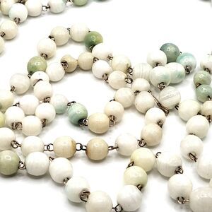 Polished Mexican Agate Beaded Lond Strand Bohemian Necklace 54in